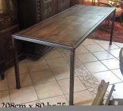 Table moderniste Chene et acier patine.JPG